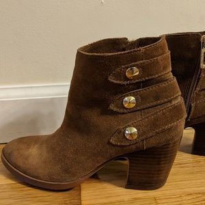 Ivanka Trump Side Zip Suede Ankle Bootie